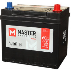 Аккумулятор MASTER BATTERIES Asia  60 Ач, 550 А (65D23L), обратная полярность, нижний борт