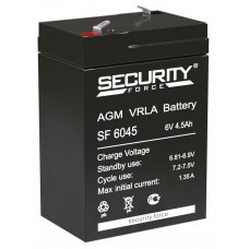 Аккумулятор SECURITY FORCE SF 6045, 6В 4.5Ач, AGM, 6В 4.5Ач, AGM