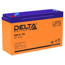 Аккумулятор DELTA HR 6-15, 6В 15Ач, AGM, 6В 15Ач, AGM