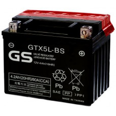 Аккумулятор GS YUASA  12В 4 Ач, 80 А (GTX5L-BS) AGM, обратная полярность, сухо-заряженный, с электролитом