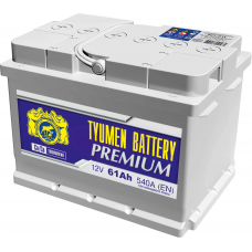 Аккумулятор TYUMEN BATTERY (ТЮМЕНЬ) Premium 61 Ач, 540 А, низкий, обратная полярность