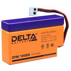 Аккумулятор DELTA DTM 12008, 12В 0.8Ач, AGM, 12В 0.8Ач, AGM