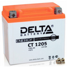 Аккумулятор DELTA CT 12В 5 Ач, 80 А (CT 1205, YT5L-BS), обратная полярность, залитый ¹