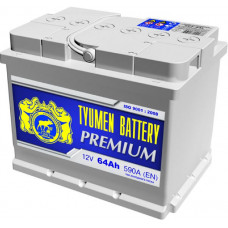 Аккумулятор TYUMEN BATTERY (ТЮМЕНЬ) Premium 64 Ач, 590 А Ca/Ca, обратная полярность
